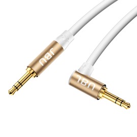 Aux Cable 3.5 mm Stereo Audio Cable, Jack Cable Hi-Fi, High-Quality Cable for Headphones, Mobile Phones, Cars, PCs, Stereo Systems, Speakers, MP3 Players (Right Angle - 1.2 m)