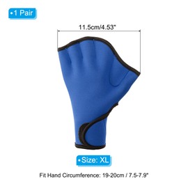 PATIKIL Swimming Gloves, Padded Swimming Gloves, Aquatic Fitness, Water Resistance Swimming Hand Paddle for Women and Men, Water Aerobics, XL, Dark Blue