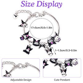 Ainvliya Br Charm Bracelets for Womens Girls, Adjustable Kur-omi Bracelet Kit Gifts Teenage Girl Jewellery Set Cartoon Cute Friendship Bracelet Perfect for Birthday Valentine's Day Mother's Day Gift
