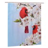 Fiokroo Red Cardinal Birds Cherry Flowers Shower Curtain 60x72in Waterproof