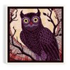 Owl, Paper Mosaic (Red) (Absorbent Ceramic Coaster, Single, Cork Back,