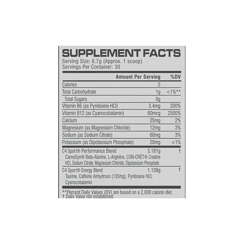 Cellucor C4 Sport Pre Entreno en Polvo 30 Servicios Sin