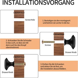 10 pomos para muebles negros, pomos para armarios, cajones, redondos, tiradores de cocina, tiradores de muebles, tiradores de acero inoxidable, pomos de puerta para cajones, armarios, muebles, cómodas