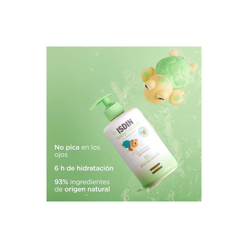 ISDIN Baby Naturals Shampoo para Bebé, con un 93% de