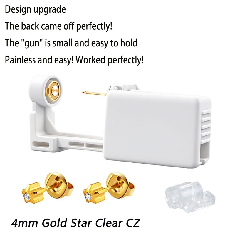 4 Pack Self Ear Piercing Gun Kit, Disposable Self Ear