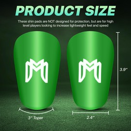 MediCaptain MiniGuards - Mini Shin Guards for Soccer Players - Tiny Shin Pads for Men, Women, Teens - Miniature Shin Guards 3.9 x 2.4 inch - Perfect for High Level Soccer Athletes (Green)