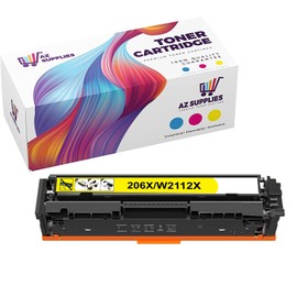 AZ SUPPLIES Compatible Toner Cartridge Replacement for HP W2112X (206X) Compatible with Color Laserjet Pro MFP M283fdw M283cdw M283fdn M282mw Pro M255dw M255nw M283 M255 Yellow - 1 Pack