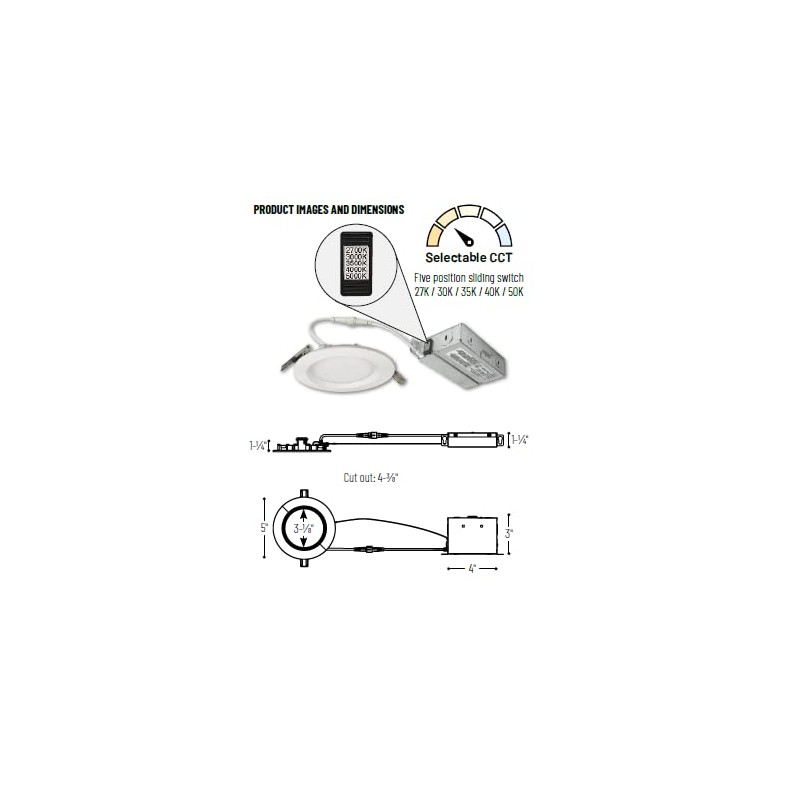 Nora NEFLINTW-R4MPW 4" E-Series Flin LED Downlight (27K/30K/35K/40K/50K), No Housing