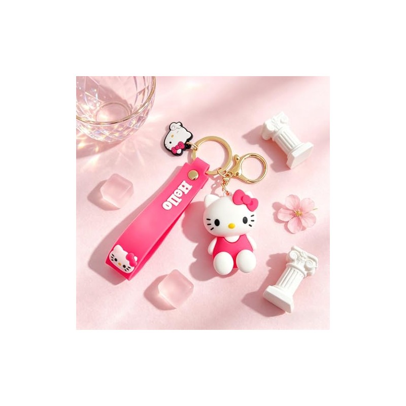 Kawaii Cat Keychain - Cute Cartoon Bag Charm for Women