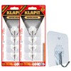 KLAPiT Super Hook - Heavy-Duty Adhesive Clear Wall Hooks, Holds