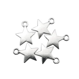 JCBIZ 60 piezas de colgante de estrella de cinco puntas para hacer joyas y manualidades, plata