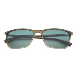 Ted Baker TMS205 Polarized Rectangular Sunglasses for Men, 57 mm, UV400 Protection, Olive