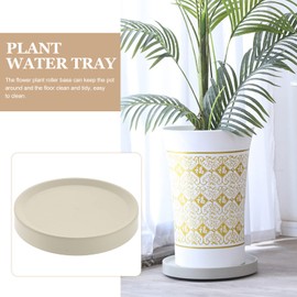 Gatuida Rolling Plant Stand with Wheels Flower Pot Mover Tray for Use Lightweight Convenient Design Keeps Floors Clean Grey White