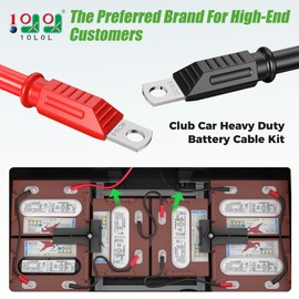 10L0L Golf Cart Battery Cables 2PCS/Set Compatible for EZGO RXV, AC/DC Golf Cart Battery Kit, 2-Piece Set