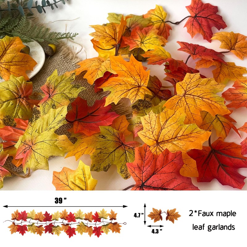 Coneatness Friendsgiving Decorations Kit, Party Banner Maple Leaf Garland Hanging