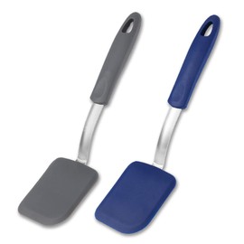 Silicone Cookie Spatula Turner, 2Pcs Silicone Spatula Nonstick Heat-Resistant Mini Brownie Spatula for Flip Egg in Small Frying Pan Cookie Batter Cookware Cooking Baking Utensils