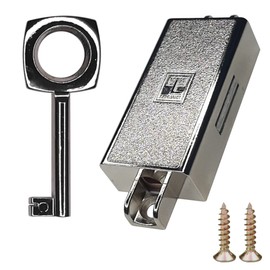 cyclingcolors Cabinet Lock with Key Chrome-Plated Furniture Wardrobe Cupboard Drawer Cabinet Door Catch, Right