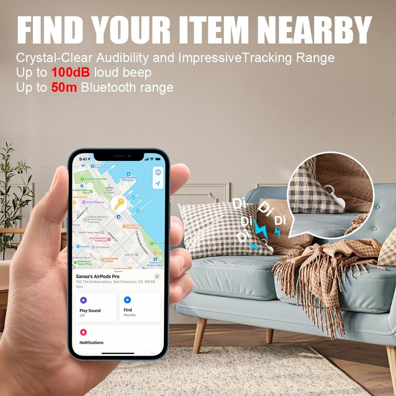 Ainiv Air Tracker Tag Pack of 2, Smart Tag Finder