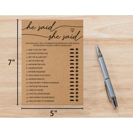 Huastatewolf Kraft Bridal Shower Game, He Said She Said Bachelorette Party Games, Kraft Engagement Party Games for 25 Guests, Weddingdecorations (Kraft011)