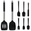 8 Pcs Silicone Spatula Set, Food Grade Kitchen Utensils Solid