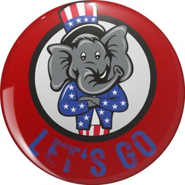 Republican Let's Go - Creative Republican Party Political Design - American Politics Lapel Bin Brooch Badge Pin 0.75"
