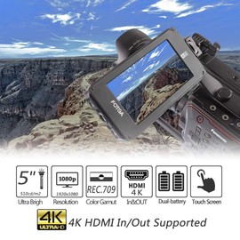 Fotga A50T DSLR Camera Field Monitor 5 inch FHD IPS 700nits Highlight Touch Screen 1920x1080 4K HDMI 8.4V DC Input/Output Dual NP-F Battery Plate for DSLR Mirrorless Cinema Camera Film Video Making
