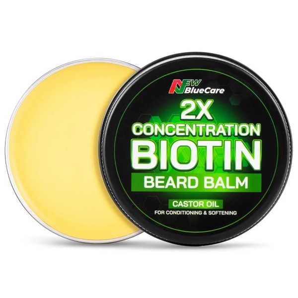 Newbluecare Blue Care Beard Balm 2X Biotin Castor Oil Growth