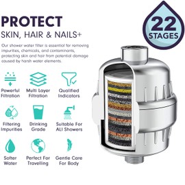 Shower Filter for Travelling Asia Universal Shower Head Filters (UK Company) Enhance Skin and Hair Health