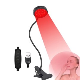 U4GLORY - Terapia de luz roja y cuerpo, 18 LED de 660 nm rojo y 850 nm infrarrojo cercano, lmpara de terapia con ngulo ajustable y clip, adecuado...  