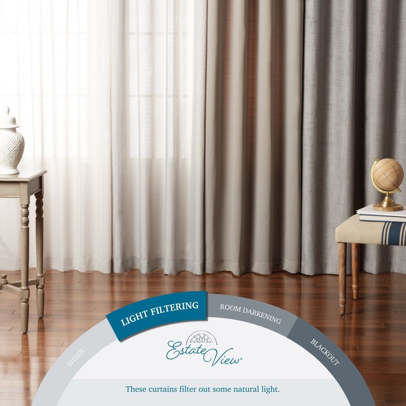 Estate View™ Printemps Light Filtering Rod Pocket Curtain Panel Pair,