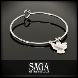 Saga Gioielli Steel Angel Caller Bracelet, Stainless steel alloy steel