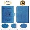 Passport Holder With Luggage Tag Cover Wallet RFID Blocking Leather