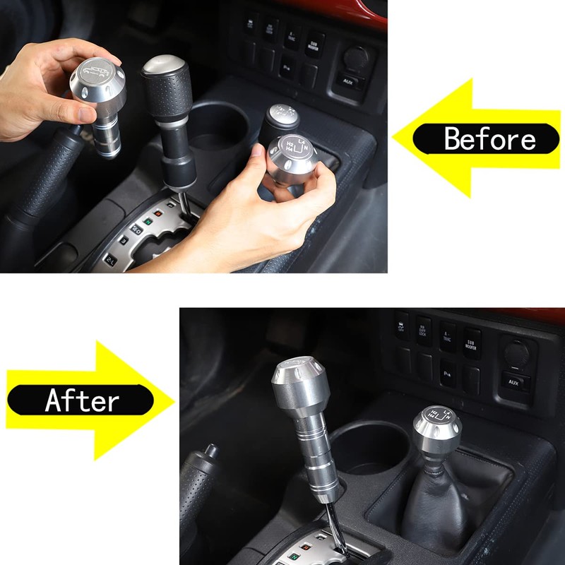 HIRUFAIT Car Shifter Knob Stick Head Replacement for Toyota FJ