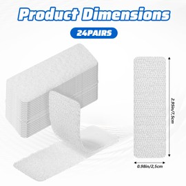 COMNICO 24 Sets Klettband Selbstklebend Extra Stark Doppelseitig Klebende mit Klettverschluss Doppelseitige Klebestreifen with Kleberücken für Schule Klassenzimmer Büro (Weiß)