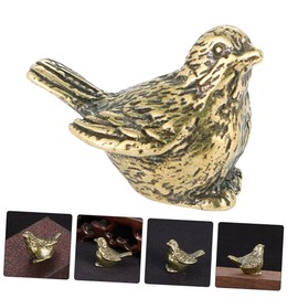Homoyoyo Pack of 2 Brass Sparrow Animals Wooden Decoraciones Para Sala De Casa Feng Shui Statue Outdoor Decorations for the Garden Creative Bird Mini Work Golden Retriever