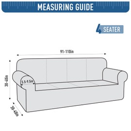 TAOCOCO 4 Seater Sofa Slipcover, 1Piece Soft Fitted Oversized Couch Cover Washable Large Sofa Cover with 2PCS Throw Pillow Covers, Jacquard Furniture Protector for Pets Dog(4 Seater,Dark Grey)