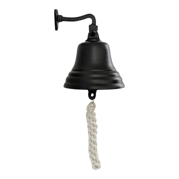 LCD Bar Accessories for Home, Pub - Wall Mounted Bar Bell - Unique Black Bell with Loud Sounds - Ideal for Christmas, Party, Pubs (5")
