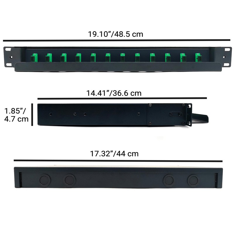 Duogalia SC-APC Simplex Singlemode 12 Port Rack Mount Enclosure Box