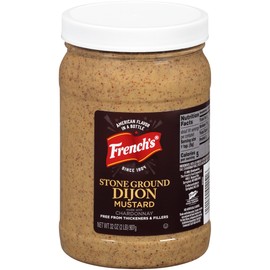 French's Stone Ground Dijon Mustard, 32 oz - One 32 Ounce Container Dijon Mustard Made with Real Chardonnay, Perfect for Deli Sandwiches, Vinaigrettes, Sauces and More