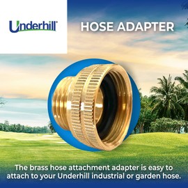 Underhill Garden Hose Adapter Connector Heavy-Duty, Solid Brass Fittings Female to Male Adapter, 1-Inch FHT x 3/4-Inch MHT, A-BA107FM