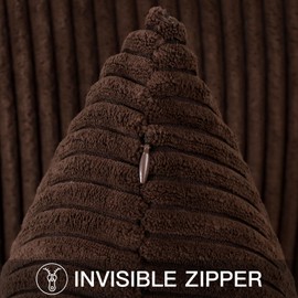 Artscope Cozy Striped Corduroy Cushion Cover 50x50cm Super Soft Decorative Square Throw Pillow Covers Case for Sofa Couch Bedroom Car Decor 20 x 20 Inches, Brown