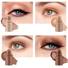 Apooliy 4 Colours Eyeshadow Pen, Mother of Pearl Fine Glitter Eyeshadow Stick, Creamy Nude Eyeshadow Pen, Face & Eyes Highlighter Pen, Highly Pigmented Eyeshadow Pencil