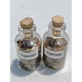 Tiger's Eye Crystal Mini Gemstone Bottles, Many Different Crystals available! smb(Tiger's Eye smb)