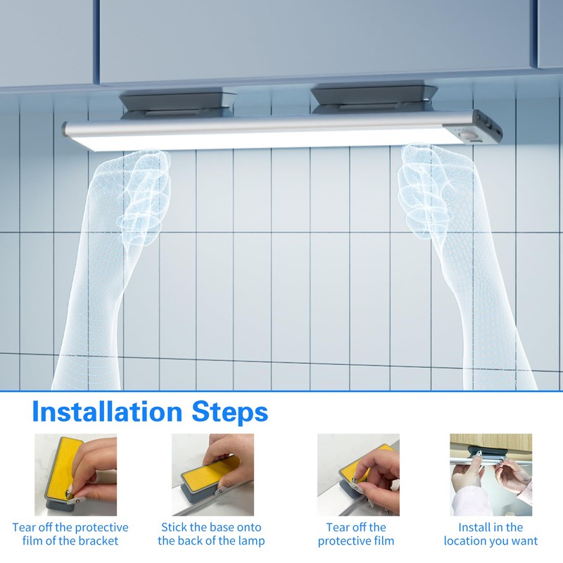 LIGHTULIFE 2PC Rotatable Under Cabinet Lights Bracket - Replacement Magnetic