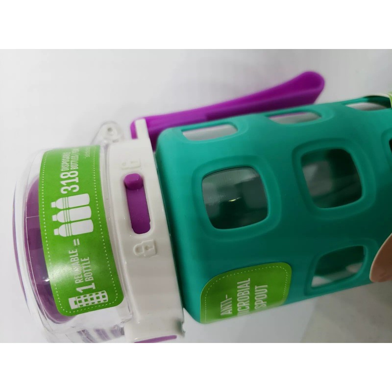 Ello Dash 16oz Plastic Water Bottle Green/Purple NEW Age 3+