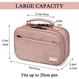 Pencil Case,VASCHY Large Pencil Pouch with Compartments for Middle School,Work,Office Pen Holder Organizer School Supply Pink