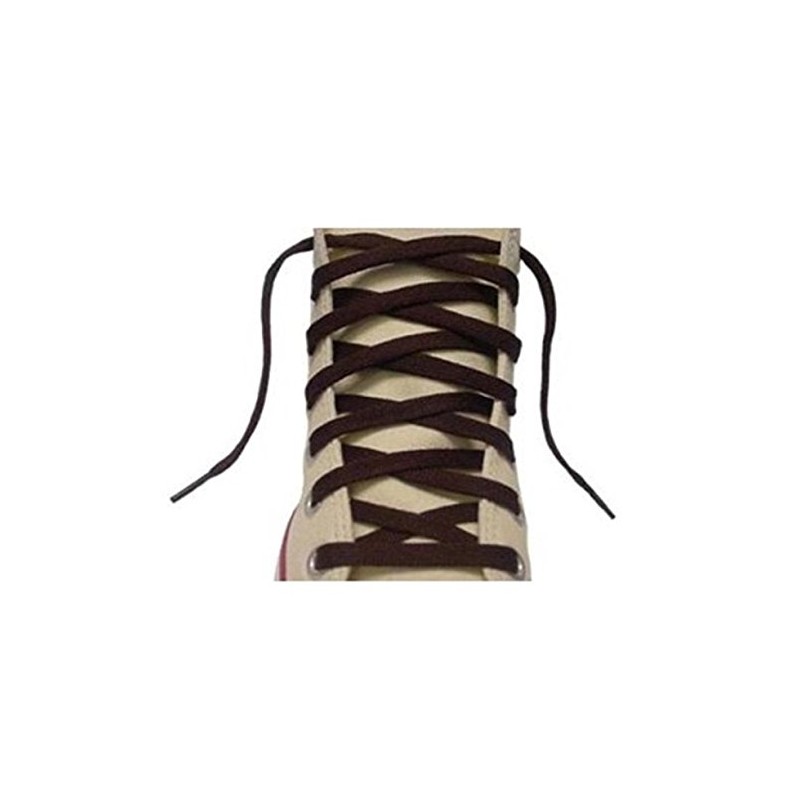 Flat Shoelaces 3/8" Wide Tubular Braided - 63 Inch Brown