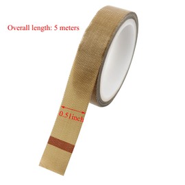 PZRT Teflon Tape 13mm x 5m Non Stick PTFE Tape Brown High Temperature Heat Insulation Tape for Impulse Sealer Replacement Parts