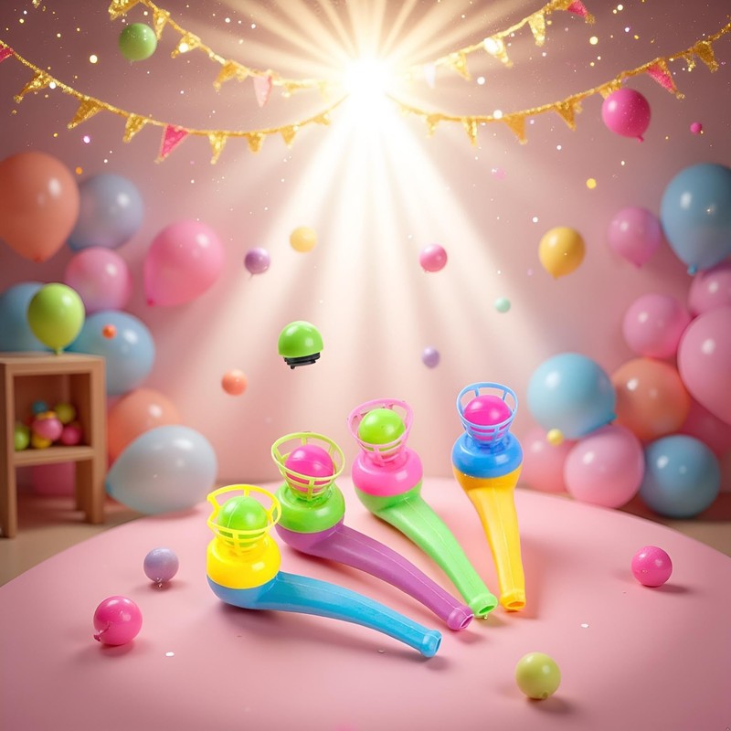 Mozff 4Pcs Ball Blowing Floating Blow Pipe Balls, Floating Ball