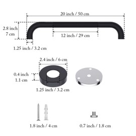 20 Inch Anti Slip Shower Grab Bar Oil Rubbed Black 1.25" Diameter,Munzong 2 Pack Bathroom Grab Bar, Knurled Bathroom Balance Bar,Safety Hand Rail Support Handicap Elderly Senior Assist Bath Handle